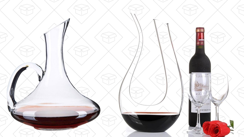 Wuudi Wine Decanter Carafe with handle, $20 with code PJCW6C7JWuudi U-Shaped Wine Decanter, $18 with code GW4QAHME